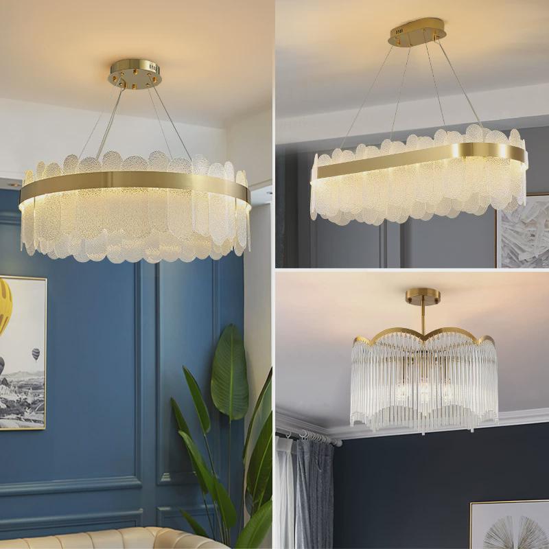 热销轻奢水晶吊灯客厅灯现代简约主卧室全屋套餐组合套装新款餐厅