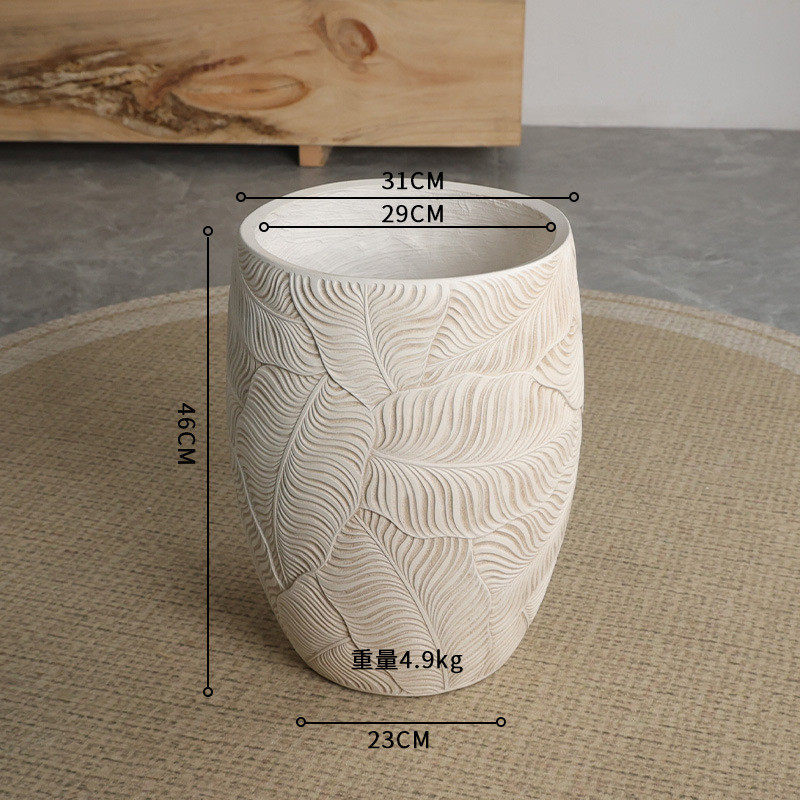 镁泥水泥盆简约落地艺术仿古花盆北欧化风格室外室内绿植盆栽花盆