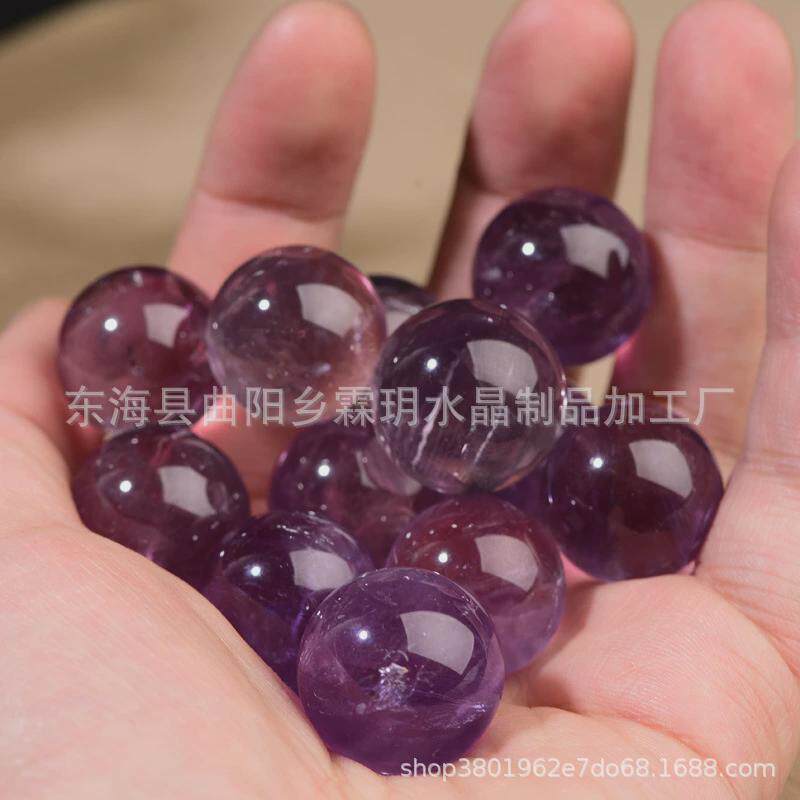 天然紫水晶球巴西紫晶小球diy饰品用于家居办公送礼摆件厂家批