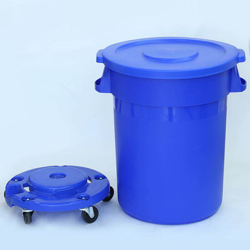 厂家批布草滑轮带盖垃圾桶清洁桶商用工业户外物业垃圾桶带底盘
