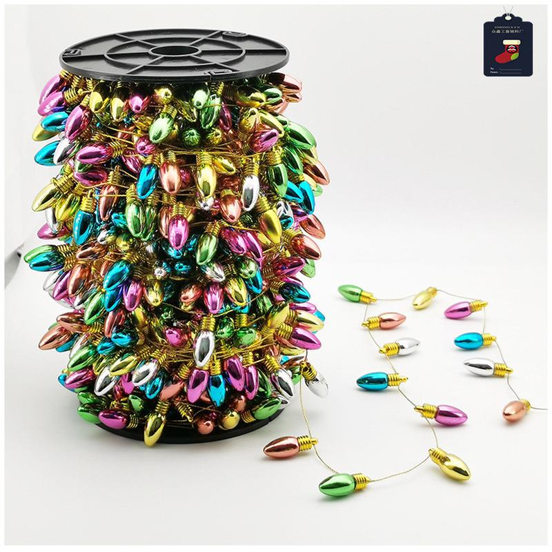 厂供圣诞电镀球灯串圣诞节配件灯珠装饰透明彩色小节日圣诞树挂饰