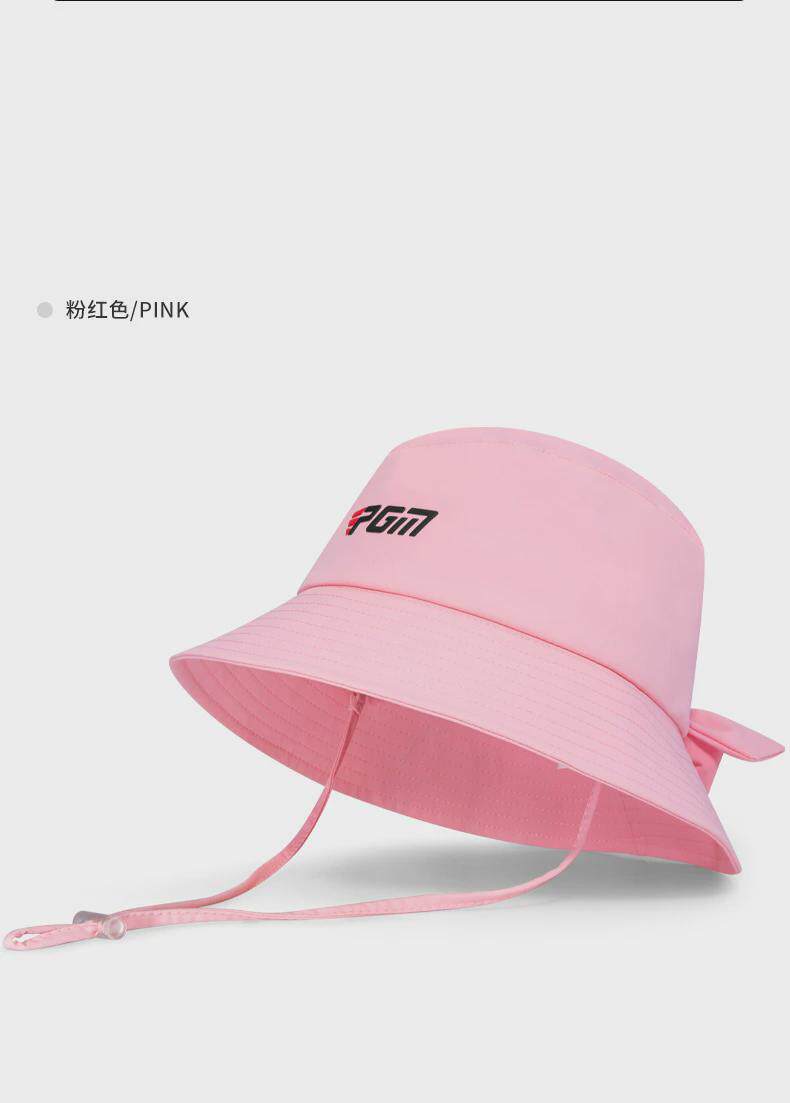 кепка для бадминтона pgm高尔夫球帽女士蝴蝶结渔夫帽帽子可调节拴扣防风绳吸汗带设计