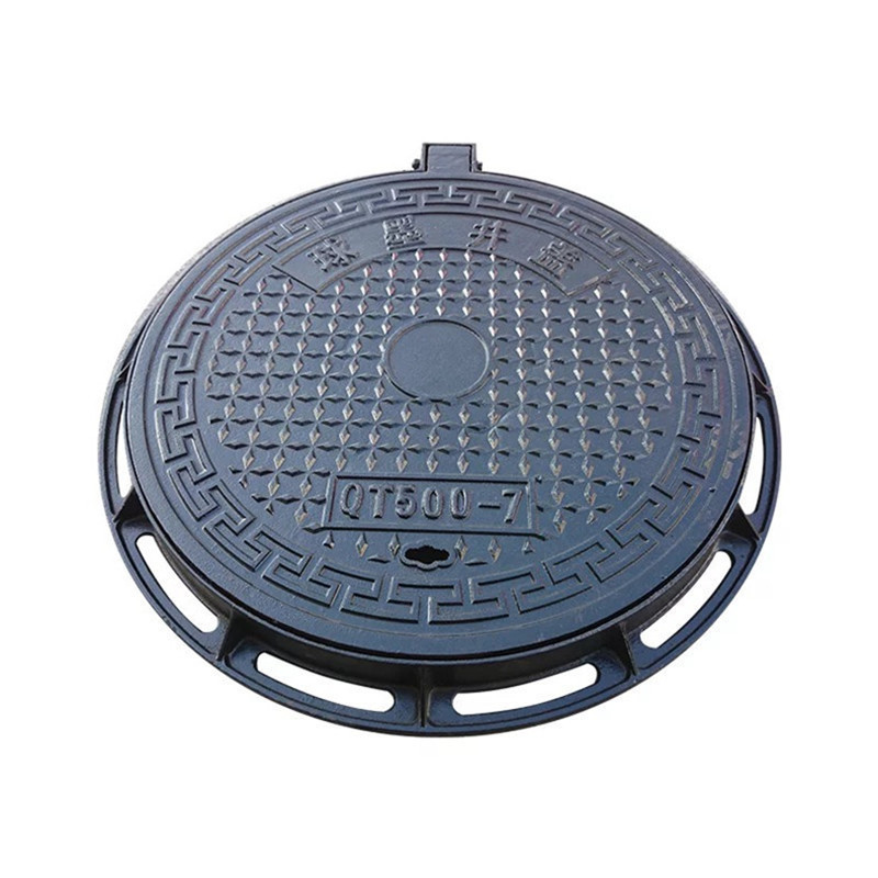 防沉降加厚球墨铸铁井盖方形d400圆形市政重型防盗五防井铸铁篦子