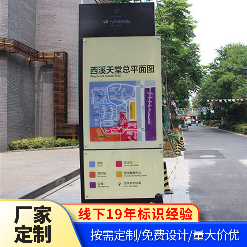 定制景区指示牌平面图指示牌景区户外精神标识导向牌不锈钢标牌