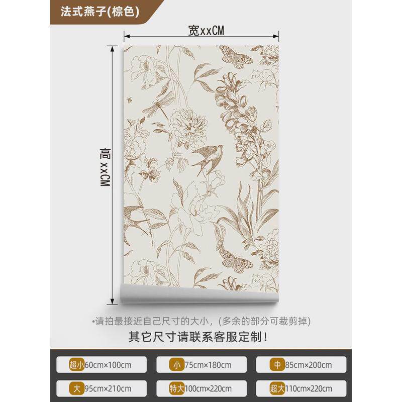7wlo衣柜贴纸法式墙纸自粘卧室装饰推拉门贴画移门玻璃门翻新柜