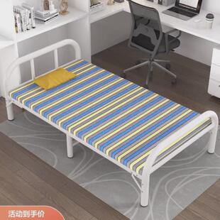 木床一体一米二床单人床出租房床1米5宽简便折叠床两折折叠床双人