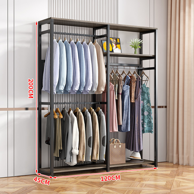 衣帽架落地卧室防尘帘子房间组合家用一体收纳衣帽间多功能置物架