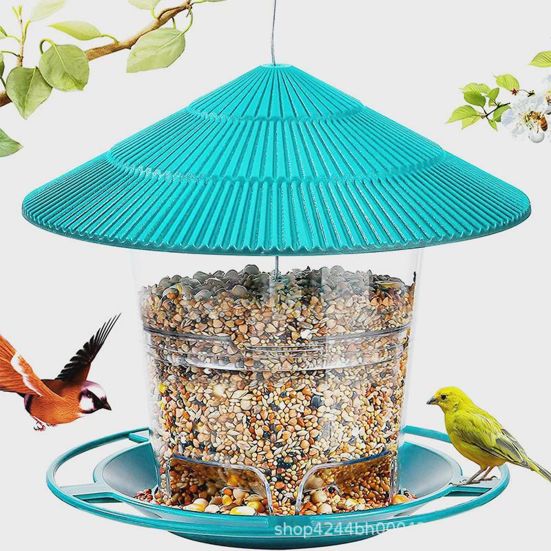 电商可折叠鸟食器户外喂鸟器庭院阳台鸟食盒伸缩喂悬挂喂食器