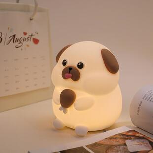 新品贪吃狗小夜灯宝宝喂奶护眼拍拍卧室床头睡眠母婴伴睡灯创意灯