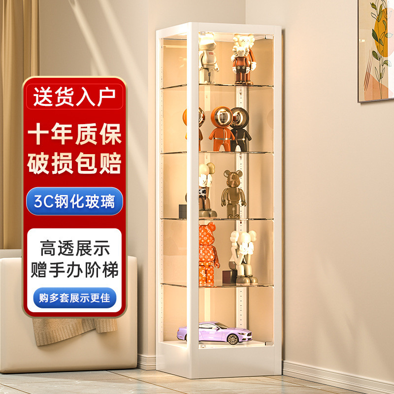 轻奢手办展示柜玻璃门书柜玩具置物柜乐高模型储物柜子雕像陈列柜