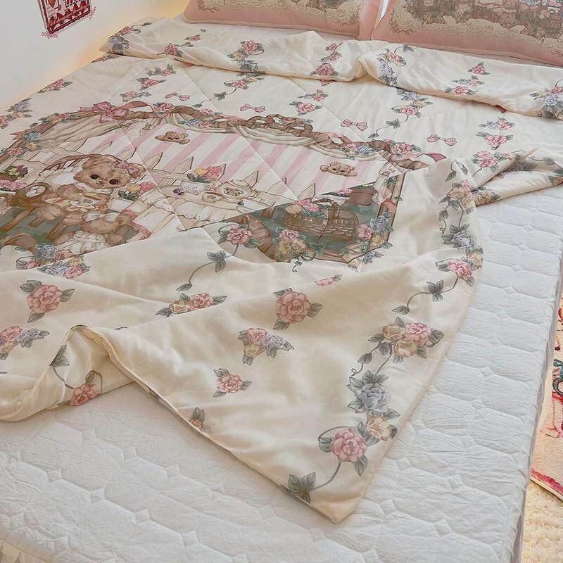 61K3夏季好物冰丝凉席三件套床上用品宿舍席子1.5m可爱少女心凉