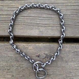 猛犬脖圈狗不锈钢中大型犬p链罗威纳卡斯罗藏獒脖套8毫米粗狗脖链