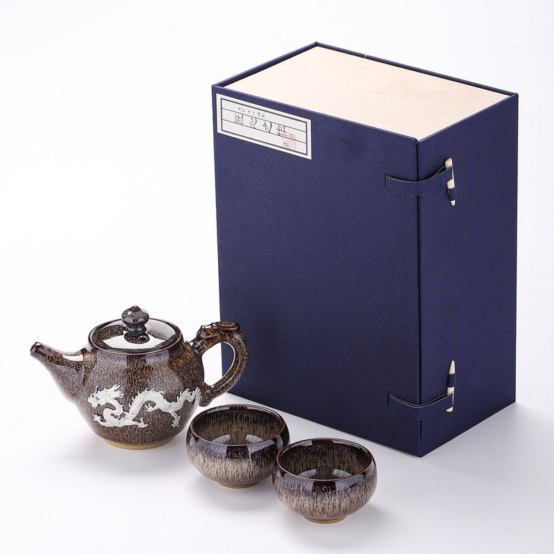 茶具套装整套二杯镶银茶壶茶杯一壶陶瓷家用新款经典陶瓷喝茶杯子