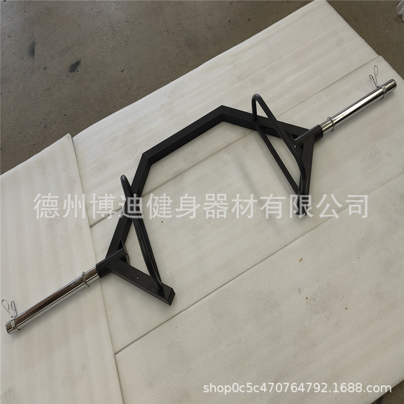 哑铃杆大环形曲杆奥杆男女士家用健身器材硬拉耸肩六角大孔杠铃杆