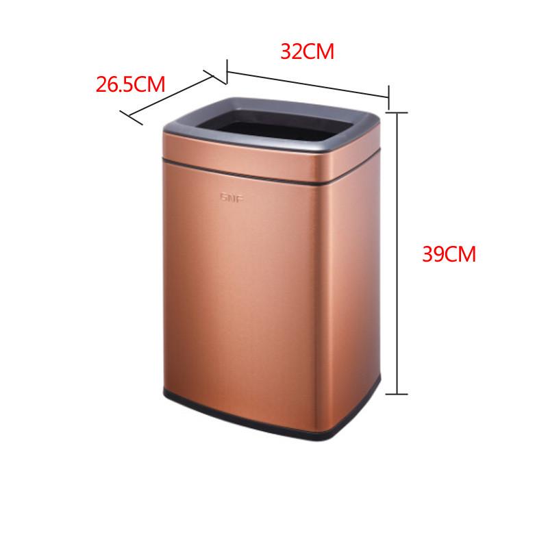不锈钢方形垃圾桶家用厨房无盖商用分类公共场合卫生间酒店客房筒