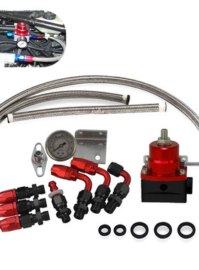 多色可调燃油压力调节器套件+160PSI油位计+AN6燃油接头