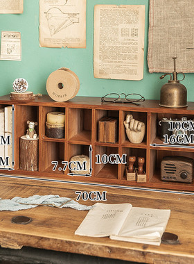 ce2q批发学生宿舍桌面收纳盒木质文具多功能置物架书桌手账抽屉格