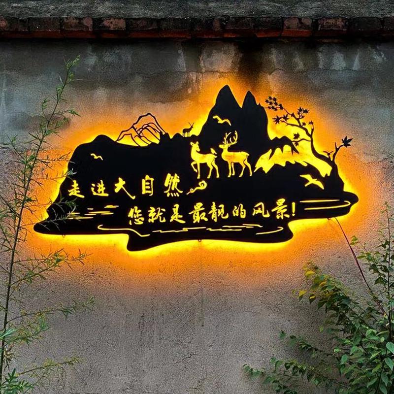 网红霓虹发光牌广告牌服装店门头logo侧招牌制作led亚克力灯箱