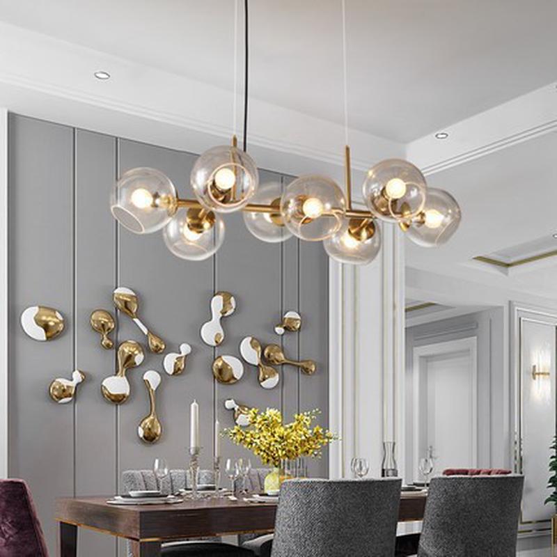 北欧灯具客厅餐桌吊灯创意个性艺术分子灯长现代简约魔豆灯餐厅灯