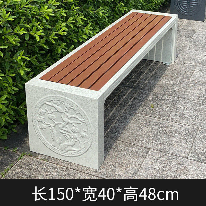 锌合金实木排椅户外广场公园椅铸铁塑木长凳休闲长椅室外靠背椅