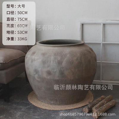 土陶花坛陶坛土胖坛子花盆粗陶瓦缸泥罐土罐复古大陶罐大缸种树盆