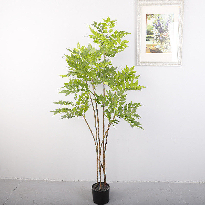大型仿真香椿树落地室内树盆栽人造摆件橱窗装饰仿真南天竹盆景,家居饰品,仿真花/假花,淘宝优惠券,粉丝福利购,淘宝优惠卷
