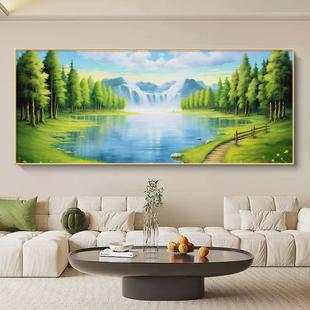 向日葵装饰画客厅沙发背景墙挂画日出东方油画2024年风景壁画新款
