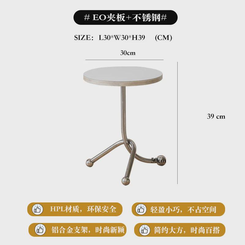 中古不锈钢小茶几ins简约小户型窗台阳台小桌子沙发边几飘窗矮桌