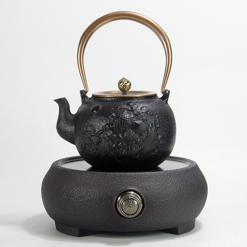 简约日式手工煮水泡茶家用铸铁茶壶电陶炉煮茶器铁壶礼品茶具套装