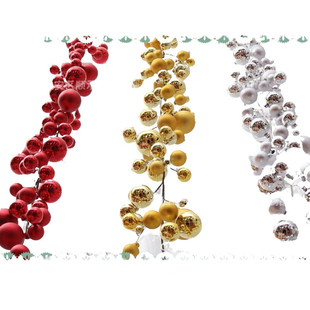 圣诞球串彩色球电镀橱窗装饰圣诞串装饰球串混色球串球球串圣诞球