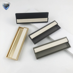 内嵌式皮革抽屉拉手现代简约橱柜衣柜门拉手锌合金暗藏隐形拉手