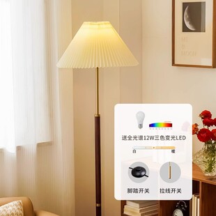 落地灯客厅2024新款美式复古沙发旁边高级感简约书房台灯立式卧室