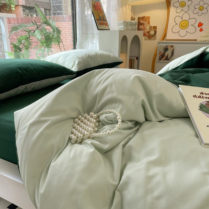 ins风纯色家纺批发南通床单四件套床上三件套被套秋季床笠款床品