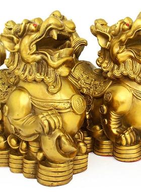 批发铜器黄铜礼品一对家居装饰品摆设饰品家居貔貅不含税