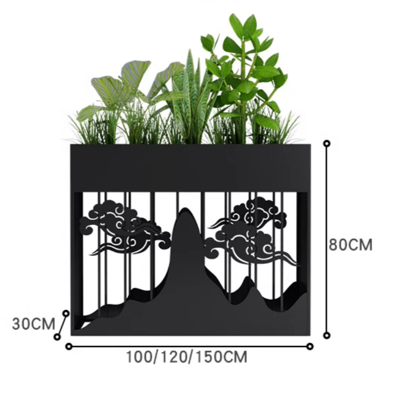户外铁艺花箱围栏花架餐厅隔断室内简约组合移动外摆创意花盆