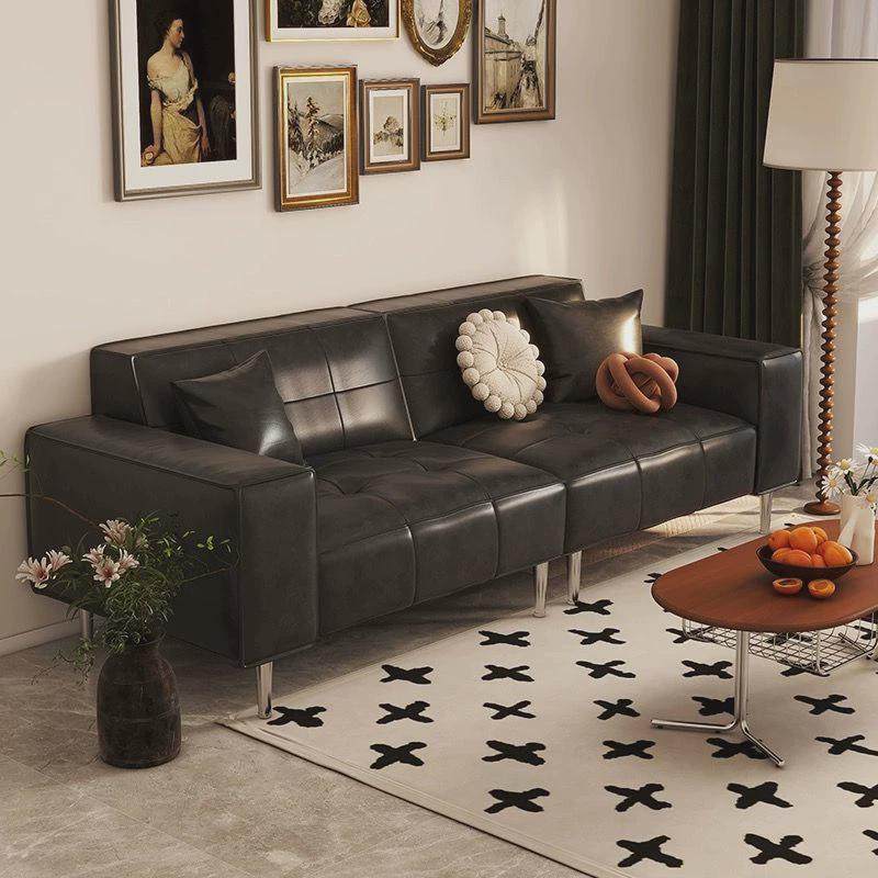 中古双美式复古油蜡皮沙发小户型客厅法式三人直排休闲豆腐块沙发,住宅家具,皮艺沙发,淘宝优惠券,粉丝福利购,淘宝优惠卷