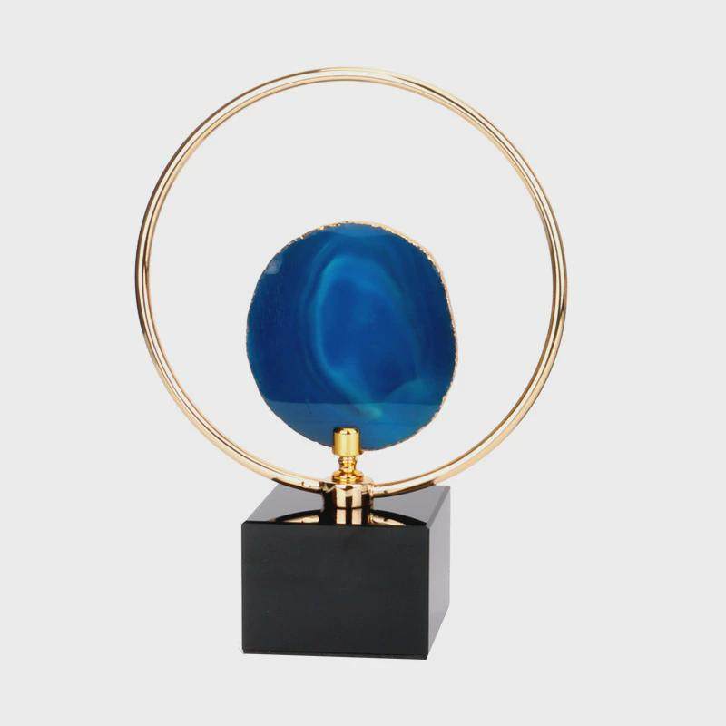 电镀天然玛瑙石切片摆件现代简约铁艺客厅玄光电视柜家居装饰品,家居饰品,装饰摆件,淘宝优惠券,粉丝福利购,淘宝优惠卷