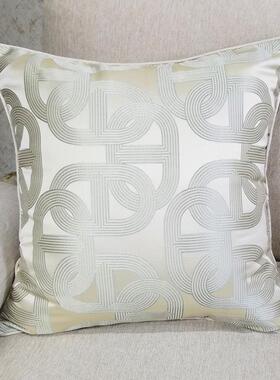 简约现代几何提花抱枕别墅酒店样板间45x45cm展厅沙发装饰靠垫套