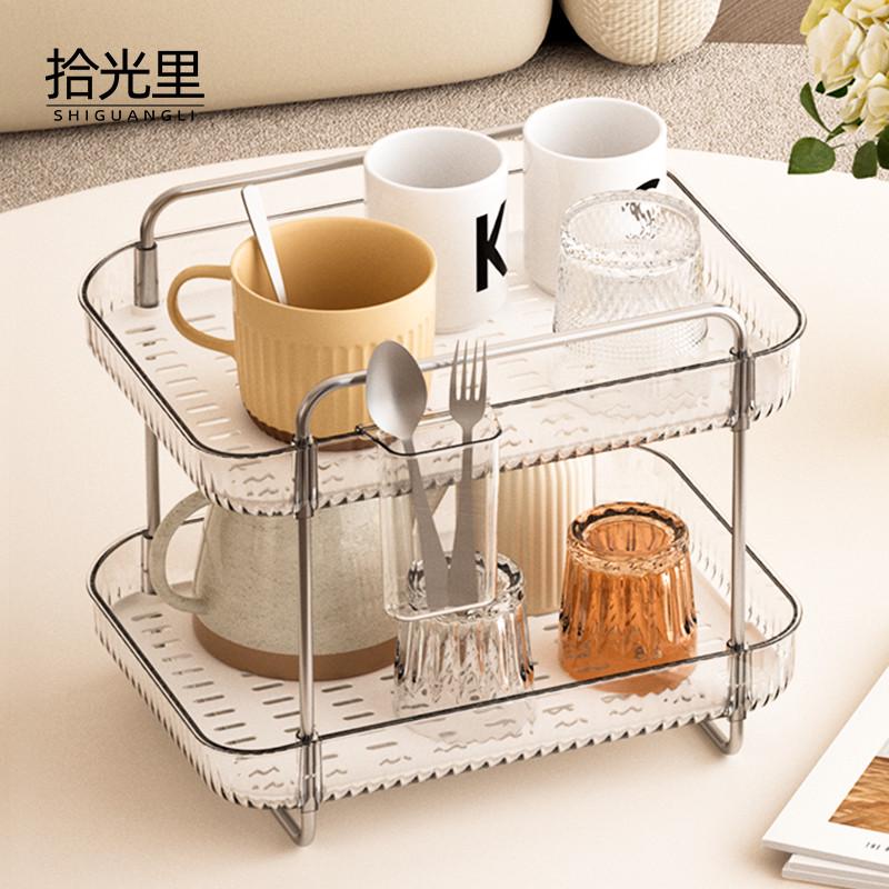 杯架咖啡角双层可沥水茶杯马克杯餐边柜水吧台桌面杯子收纳置物架