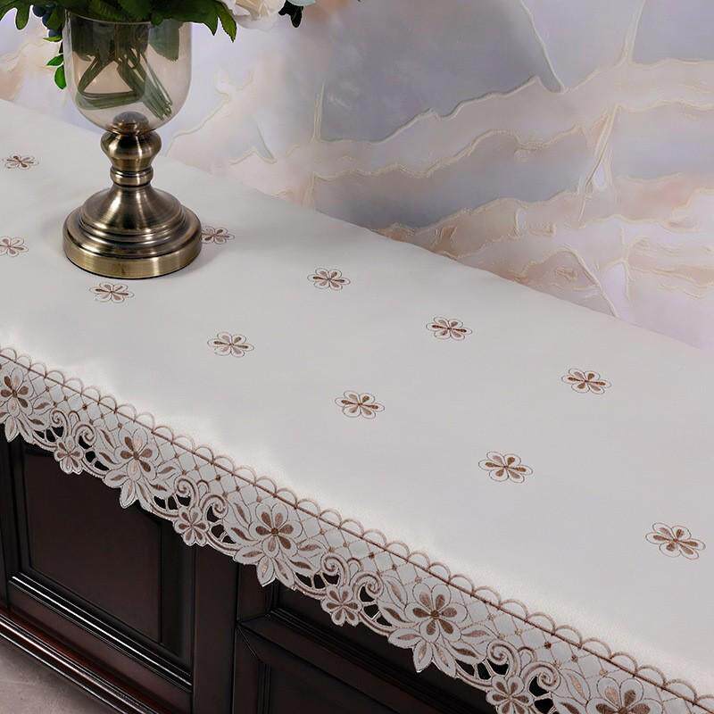 新中式茶几电视柜桌布组合套装布艺客厅蕾丝现代简约盖布防尘罩布