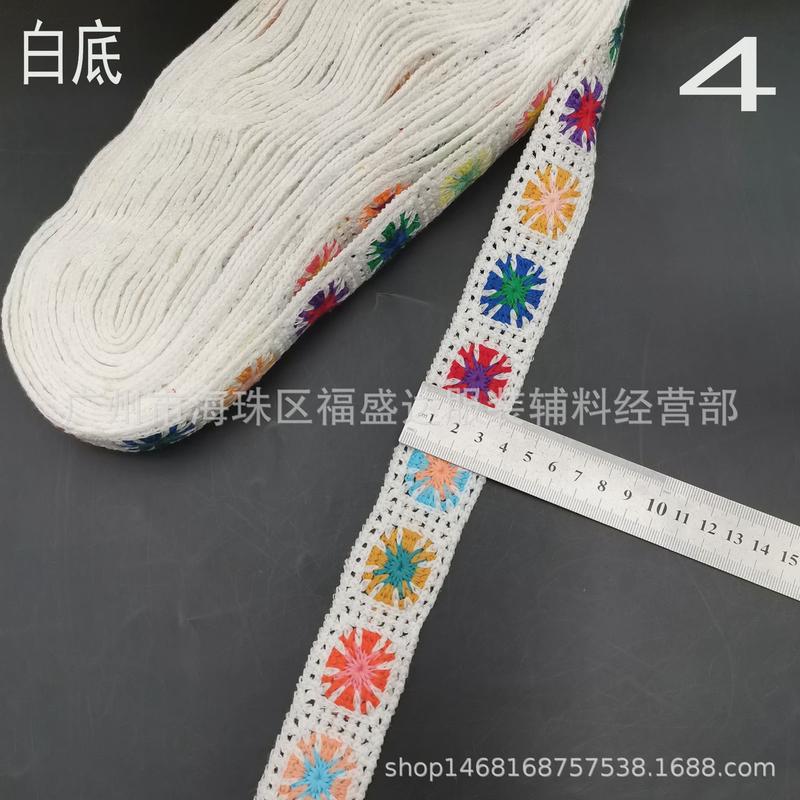 热款仿手钩绣条码刺绣花边时尚女孩服饰箱包装饰辅料多色花边