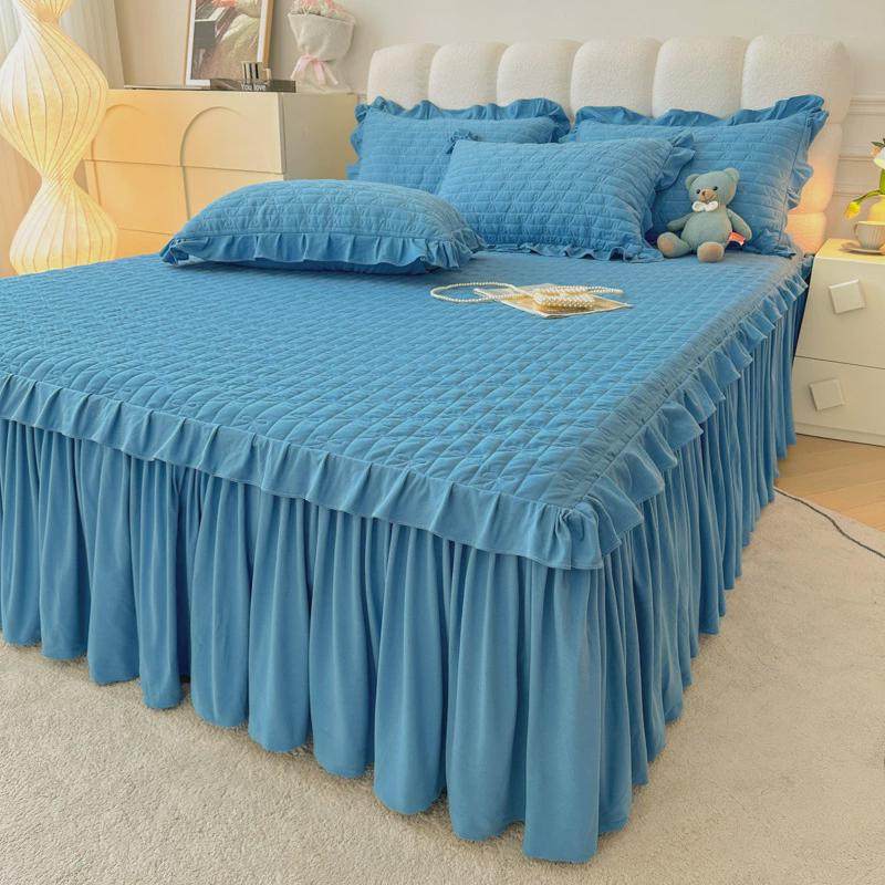 田园清新床笠床裙二合一夹棉单件四季通用带裙边的花边床罩三件套,床上用品,床裙,淘宝优惠券,粉丝福利购,淘宝优惠卷