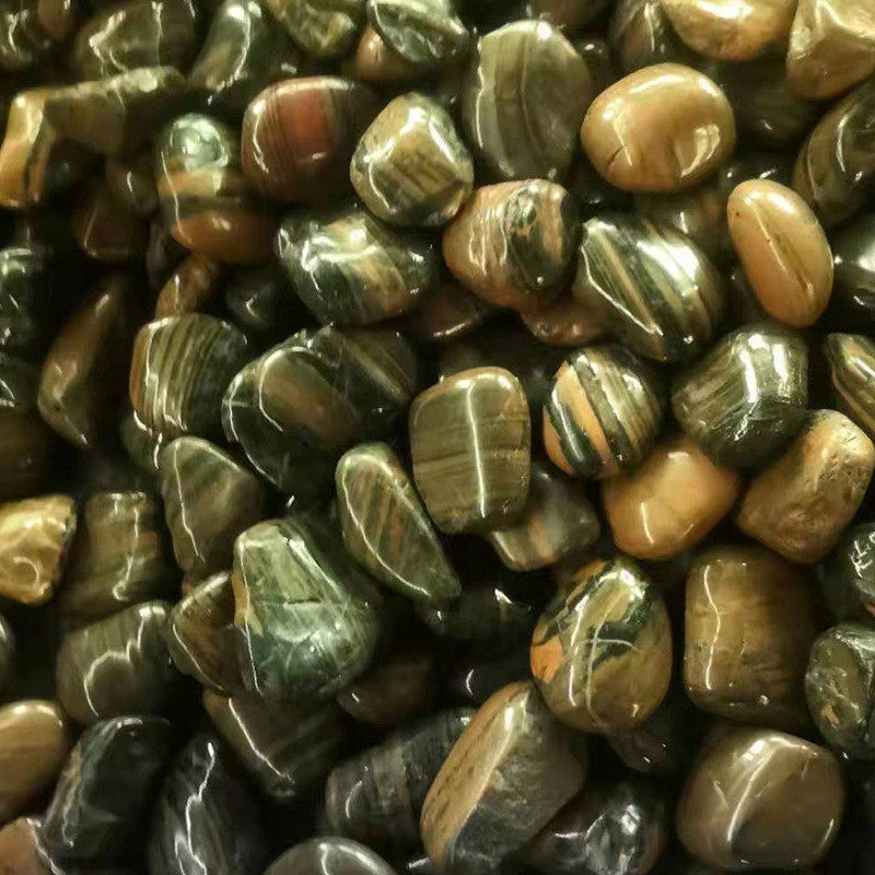 厂家条纹条纹雨花石铺路工程园林景观雨花石带供应彩色石子批发