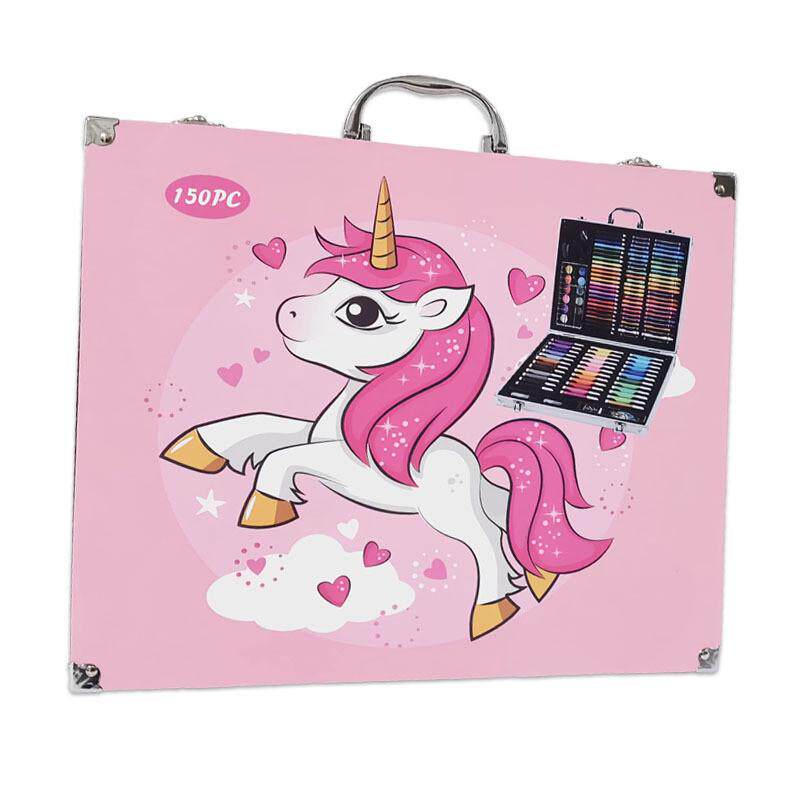 新款学生礼品儿童绘画用品水彩笔套装150铝盒绘画套装画笔套装盒 - 海飞康出品