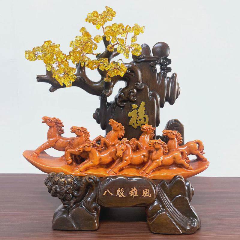 八骏马摆件办公室家居电视柜创意树脂工艺品酒柜装饰品开业礼品