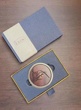 复古中国风木质特色文创小镜子产品木质便携式迷你双面化妆镜批发