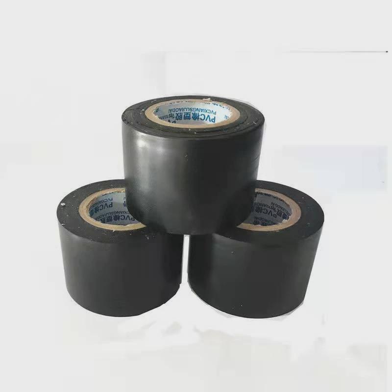 厂家直供量黑色优大保温管道缠绕膜空调绑带自粘pvc橡塑保温胶带