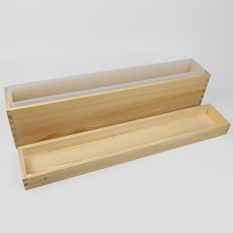 木盒冷制皂模具diy手工皂模具长方形硅胶带盖模具2200ml吐司模具