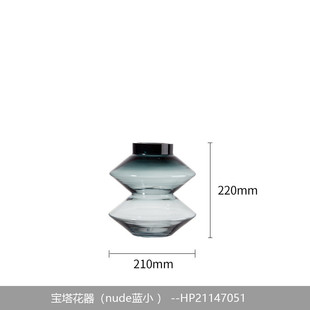 晶淳复古波尔多红菱形宝塔现代艺术品桌面大摆件客厅高级工艺品
