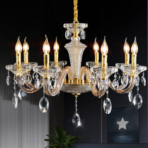 热销轻奢水晶吊灯全铜客厅灯欧式餐厅灯后现代批发新款法式别墅灯